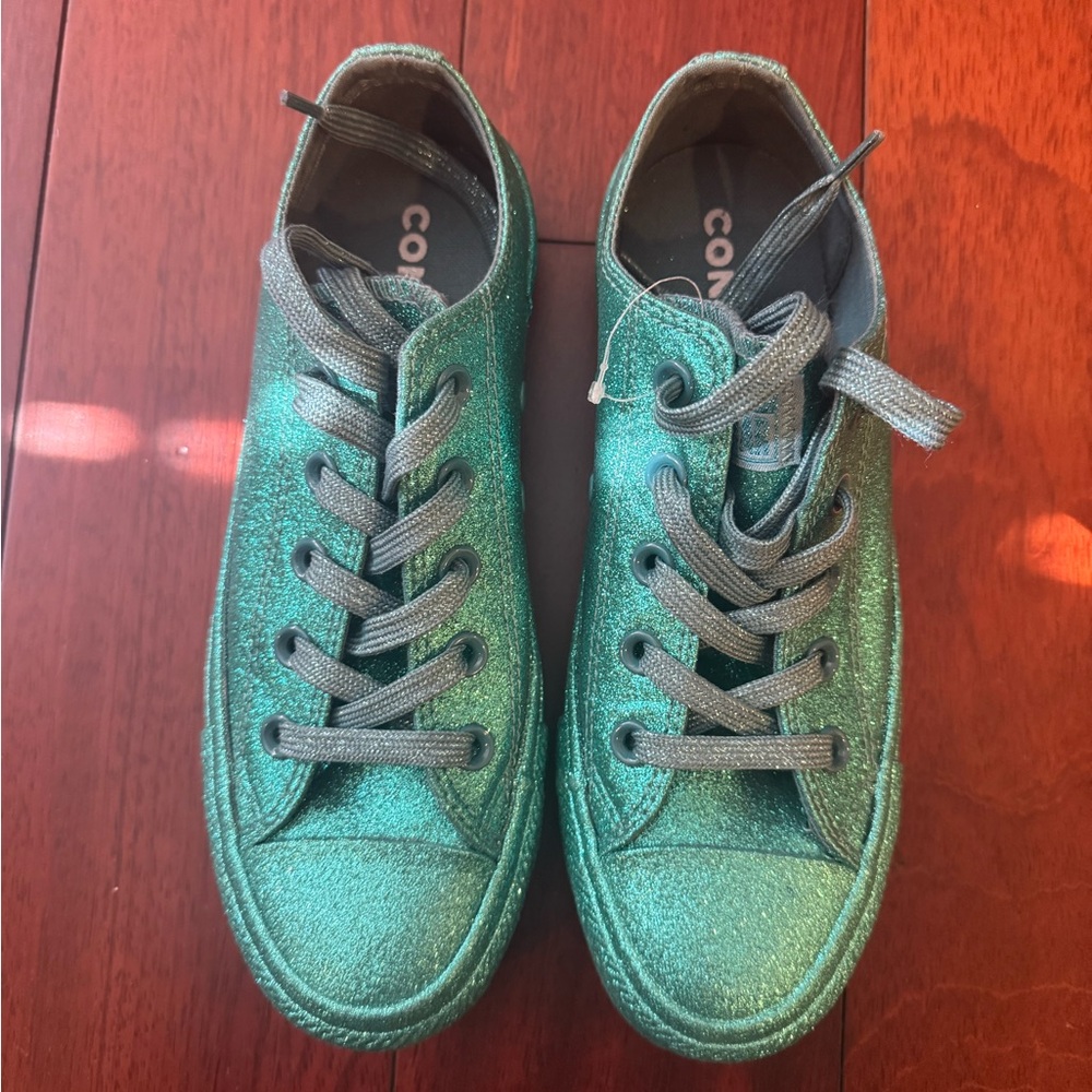 Converse All Star Low Brittany Blue Glitter - sz 6 - NEW